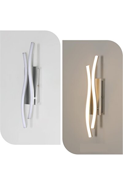 NO BRAND Aplică LED de perete modernă, argintie, creativă, 3000K, pentru livi...