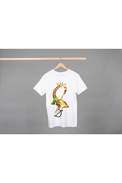 Noname Tricou Unisex Bumbac Premium Casual " Girafa pe monociclu " Inscriptie