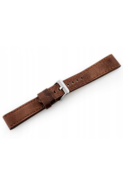 NO BRAND Curea din piele pentru ceas W48 - Premium - Maro închis II - 24mm