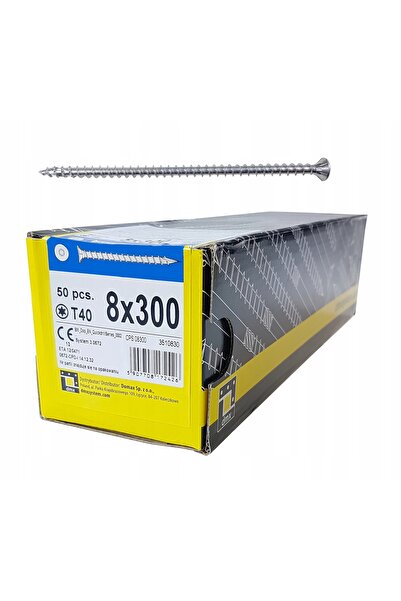 NO BRAND Șurub de tâmplărie Cps 8X300 cu filet complet și cap conic