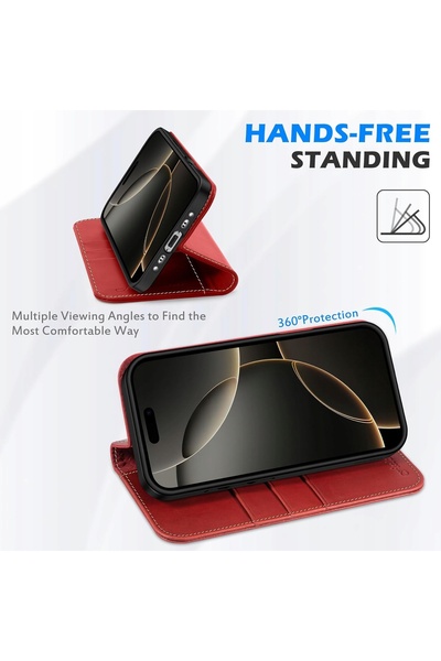 NO BRAND Husă tip carte Shieldon din piele naturală pentru iPhone, cu suport,...