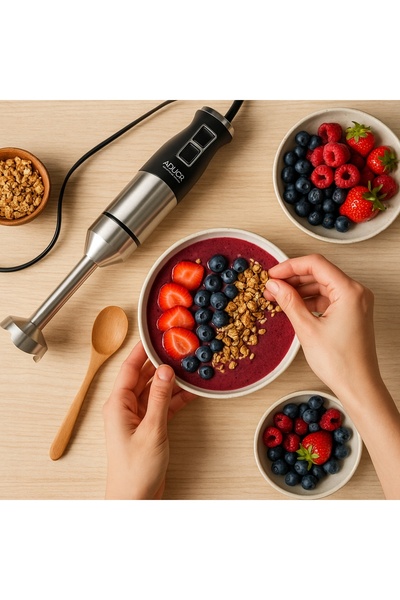 adler BLENDER MIXER DE MÂNĂ MULTIFUNCȚIONAL Tocător de alimente Tel turbo Oțel