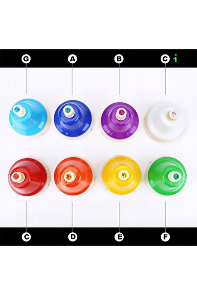 NO BRAND Set de 8 clopoței de mână colorați pentru copii