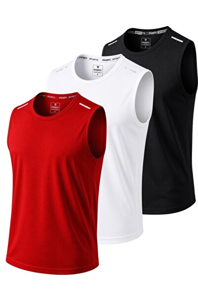 pandy 3-pack Quick Dry Breathable Athletic Technical Athlete Zero Sleeve T-shirt