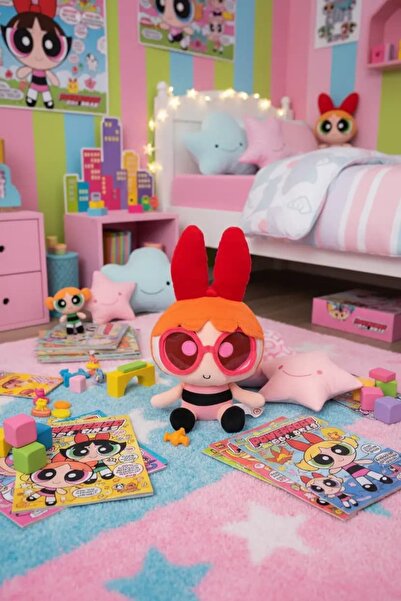 Powerpuff Girls Lisanslı Güneş Gözlüklü Oturan Peluş Oyuncak 25 cm - Blossom