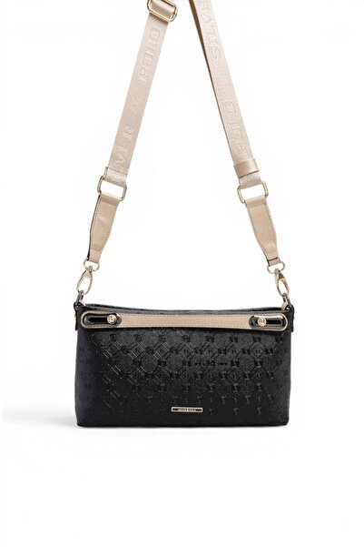 Silver Polo أسود - حقيبة كروس نسائية بشعار S.Nut SP1288