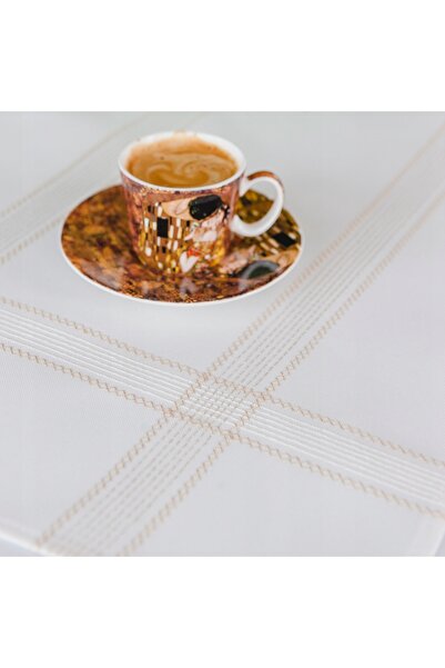 NO BRAND Față de masă modernă Katie 140X220 Ivory Gold