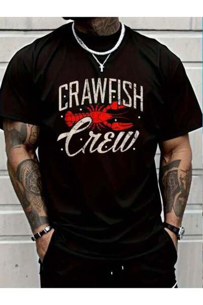 799 100% Cotton Crawfish Crew Shirt Seafood Cajun Boil Crayfish Louisiana Sho...