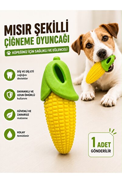 HAYHAYPETSHOP Köpek Diş Kaşıma Oyuncağı Mısır Şekilli Çiğneme Oyuncağı | Daya...