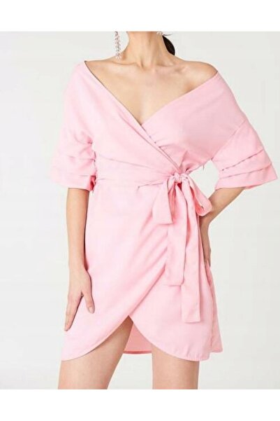 NO BRAND Rochie mini petrecută roz On-Kd 34