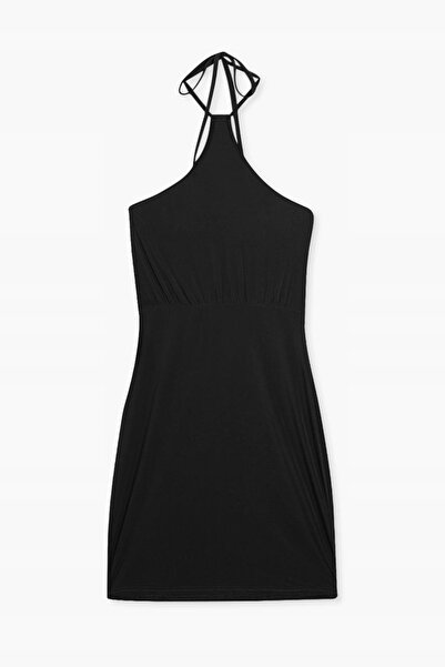 NO BRAND E06F010 Rochie Mini Neagră Cu Șnururi Boohoo 34