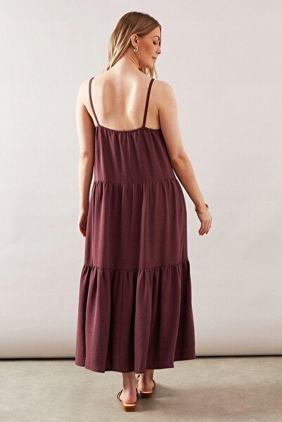 NO BRAND Rochie maxi clasică, supradimensionată, lejeră, cu decolteu în V, bo...