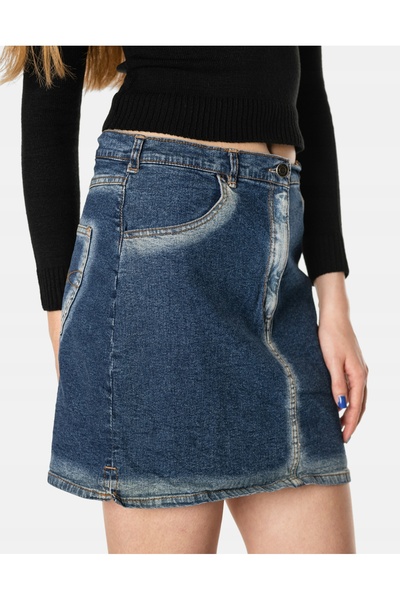 NO BRAND Fustă scurtă de damă, blugi, denim, mini, spălată 4722 42
