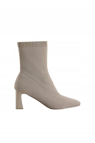 NO BRAND Botine gri slip-on cu toc, tip șosetă, Reserve 41