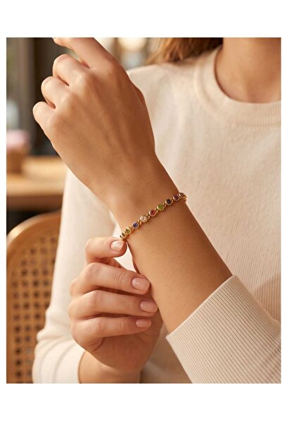 XUPING JEWELRY Elipse Detailled Colorful Stone Adjustable Bracelet