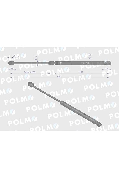 NO BRAND Amortizor pe gaz geam față stânga 490mm 250nm cod 82022474 polmo