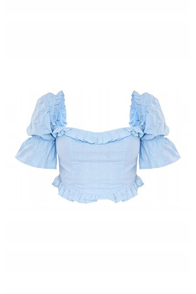NO BRAND Bluză Albastră Top Prettylittlething 40