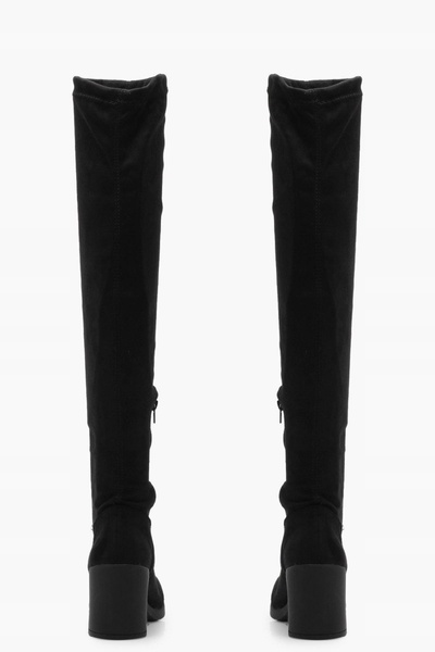 NO BRAND Cozaki High Classic Ecozamsz Negru Toc bloc Boohoo 39