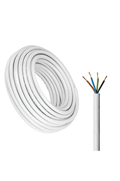 Duravel 4-Core Electrical Cable - 30 Meter, 6MM, White PVC Insulated Power Wi...