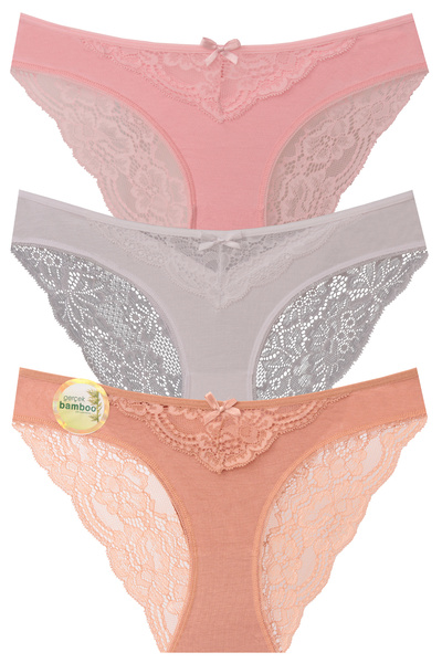 papatya lingerie Stylish Panties with Lace and Bamboo Fabric Design 3-Pack W-...