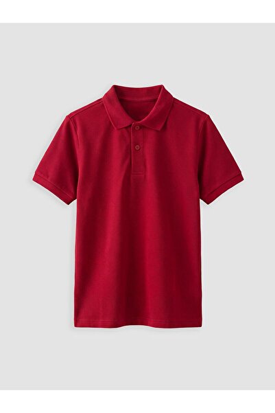 LC Waikiki Lcw Kids Claret Red Polo Collar Boys' Pique T-Shirt