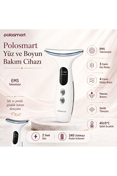 Polosmart EMS 4 Işıklı 3 Hızlı Isıtmalı Yüz ve Boyun Bakım Cihazı