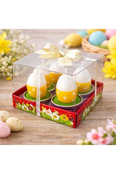 velve Set 4 lumanari decorative de Paste Egg Candle in forma de ou
