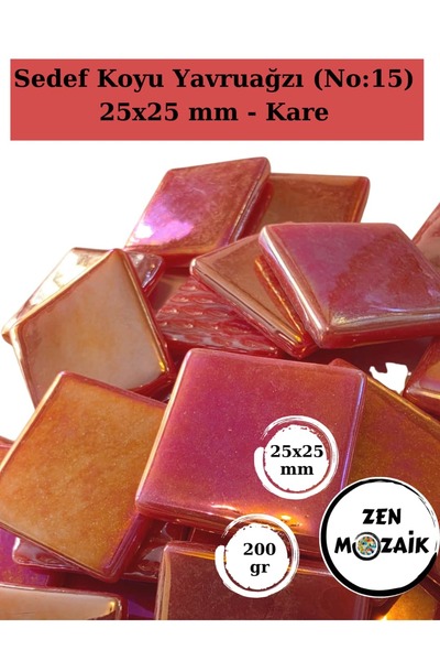 Zen Mozaik Sanatsal Mozaik Çalışmalarınız için 25 x25 mm - Kare Cam Mozaik Taşı