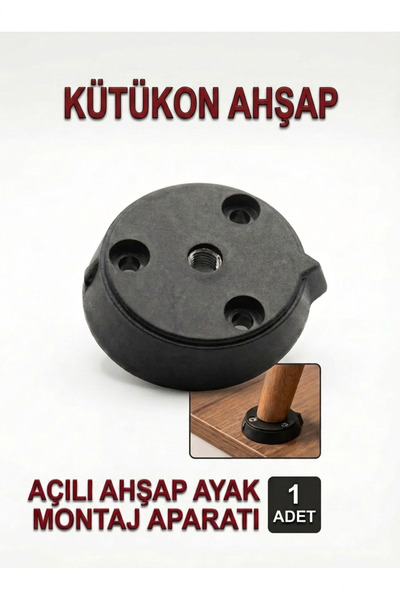 KütükOn Ahşap Masa, Sandalye, Sehpa Açılı Plastik Bağlantı Aparatı -Siyah - Açılı Konik Ayak Birleştirme Aparatı VİDALAR ÜCRETSİZ ( M8 Vida Girişli ) (4 Adet)