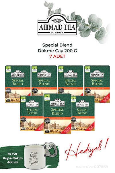 Ahmad Tea Special Blend 200 g Bulk Tea 7 Packs and Raccoon Mug