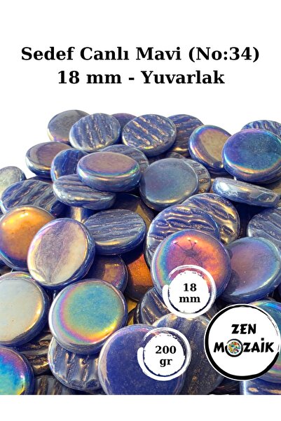 Zen Mozaik Sanatsal Mozaik Çalışmalarınız için 18 mm Çaplı Yuvarlak Cam Mozai...