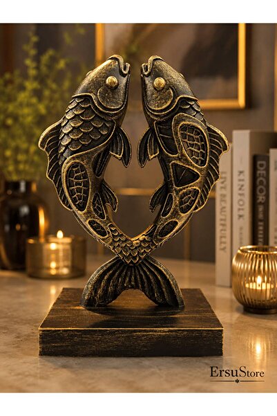 ersu store Modern Tasarım Balık Aile Figürü Obje