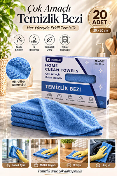 Anadolu Saray 20'li Mikrofiber Temizlik Bezi 20x20 cm Çok Amaçlı Yıkanabilir ...