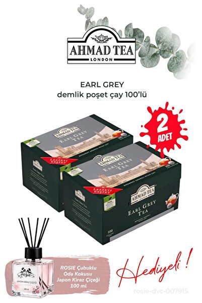 Ahmad Tea 100-Pack Earl Grey Teapot Tea Bags 320 g 2 Packs and Room Fragrance
