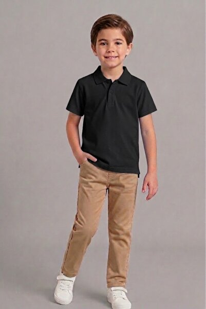 NACAR STORE Unisex Kids 2-Piece Combination Black Short Sleeve Polo Collar T-...