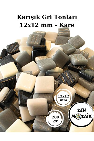 Zen Mozaik Sanatsal Mozaik Çalışmalarınız Için 12X12 Mm - Kare Cam Mozaik Taşı