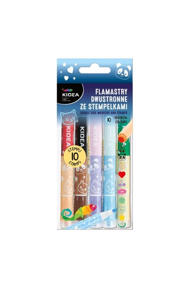 Kidea Set 5 markere cu două capete și ștampile decorative, DFSZK10KKA