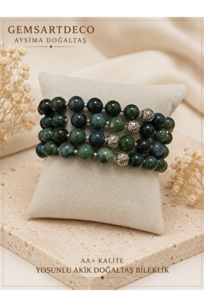 gemsartdeco Serpentine Natural Stone Emotional Blockage Bracelet