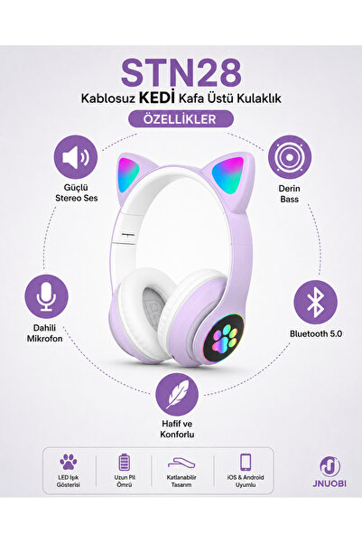 JNUOBI 8. Yaşam Tarzı Görseli 1080×1350 Gece şehir manzarasında müzik dinleye...
