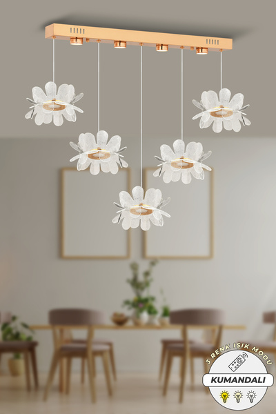 Capella Aydınlatma Modern Gold Kaplama 3 Renk Işık Özellikli Power Led Sarkıt...