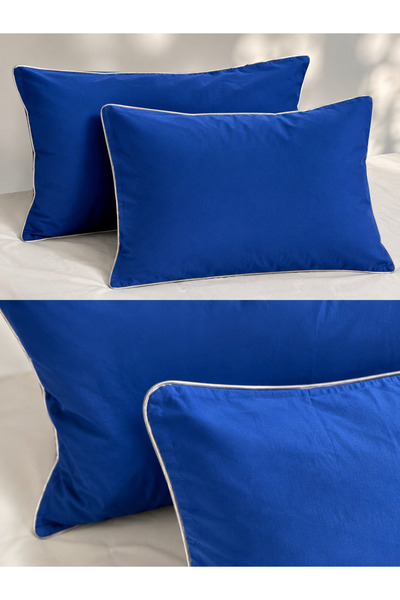 Generic Brand Cobalt Blue Ribbed Pillowcase (2 Pieces)