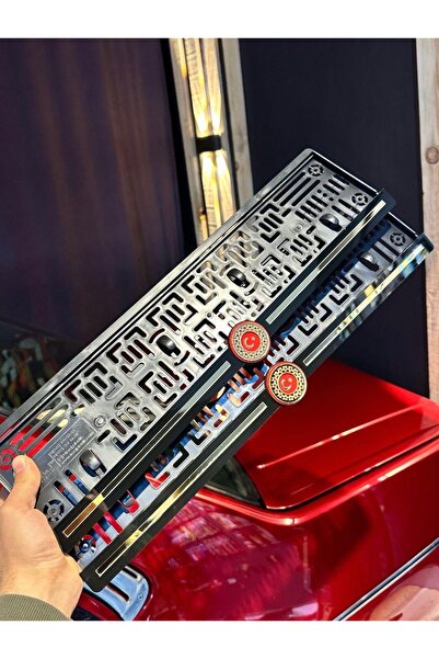 3dbaydesign Ultra Lüks Parlak Pleksi Türk Bayrağı Plakalık 2 Adet Gold