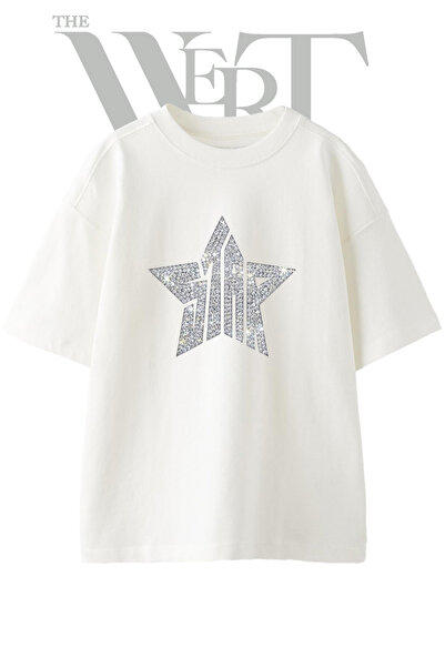 THEWERT Jmar Design Printed Unisex White Oversize T-Shirt
