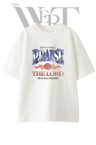 THEWERT Lord Dunk Design Printed Unisex White Oversize T-Shirt