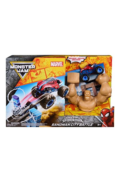 Monster Jam Marvel Spider-Man Top Bottom Set , Battle in Sandman City