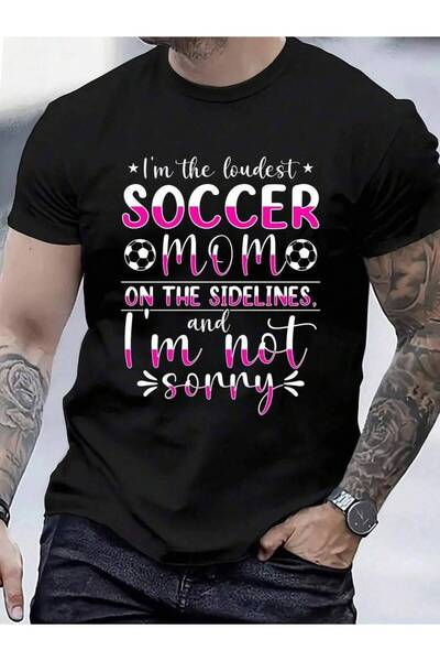 NOURAM تي شيرت مطبوع عليه عبارة Mother Gameday Soccer Mom مصنوع من القطن بنسب...