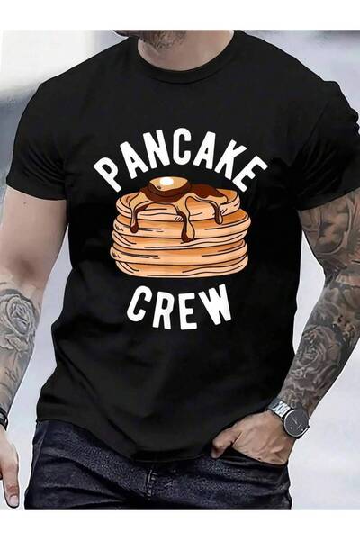 9JY تي شيرت 100% قطن للبالغين من Lover Apparel & Gifts Crew Funny Pancake للج...