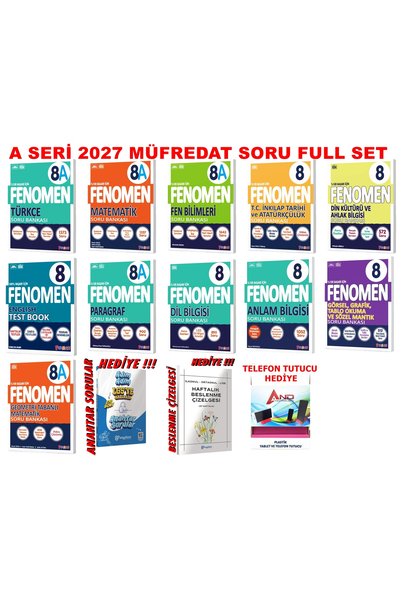 Fenomen Yayıncılık 8.SINIF LGS 2027 MÜFREDAT A SERİ SORU BANKASI FULL SET FEN...