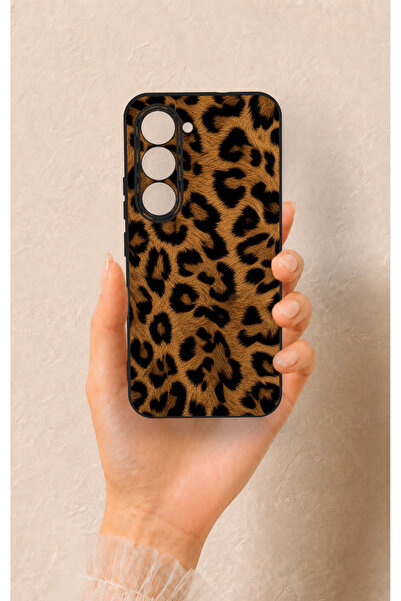 Vip Case Tecno Spark 40 Pro Uyumlu Koyu Leopar Deri Desenli Silikon Kılıf