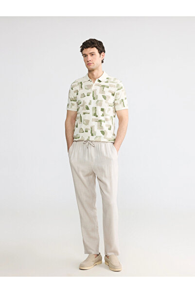 LC Waikiki Lcw Vision Beige Regular Fit Linen Blend Men's Trousers
